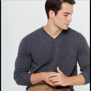 🍁Men’s Cashmere Gray Sweater V Neck XL